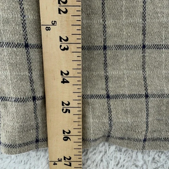 L.L. Bean Henley Shirt Mens Large Gray Windowpane Thermal Long Sleeve Made USA - Picture 5 of 7